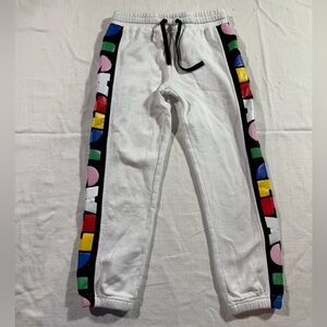 Stella McCartney White Joggers with Multicolor Accents